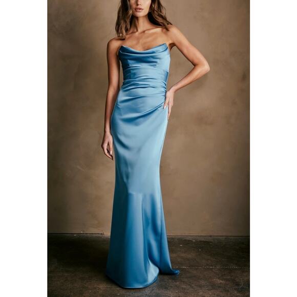 Katie May x Revolve Taylor Gown French Blue size Small - Picture 2 of 8